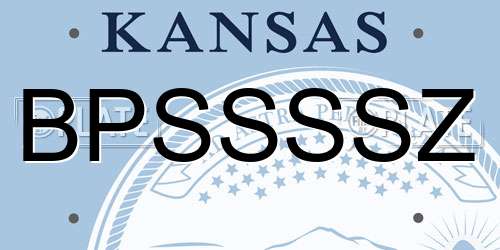 BPSSSSZ Kansas License Plate