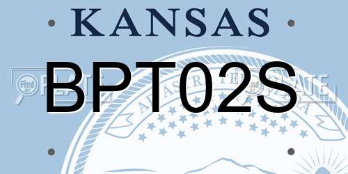 BPT02S Kansas License Plate