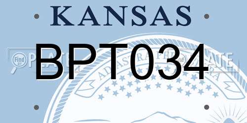 BPT034 Kansas License Plate