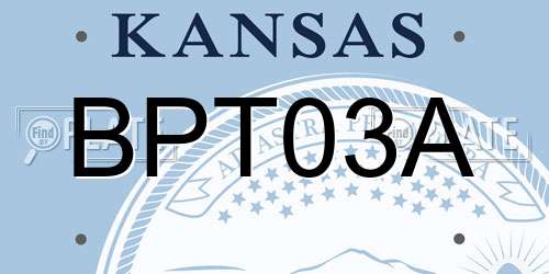 BPT03A Kansas License Plate