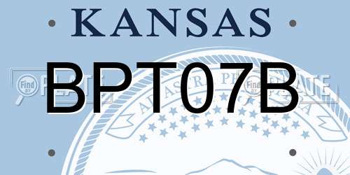 BPT07B Kansas License Plate