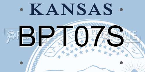 BPT07S Kansas License Plate