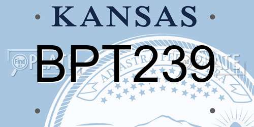 BPT239 Kansas License Plate