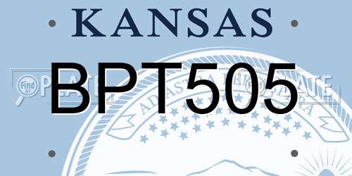 BPT505 Kansas License Plate