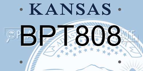 BPT808 Kansas License Plate