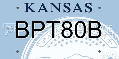 BPT80B Kansas License Plate