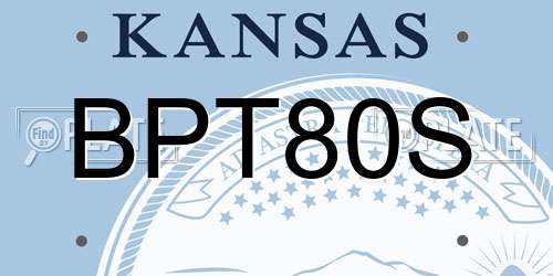 BPT80S Kansas License Plate