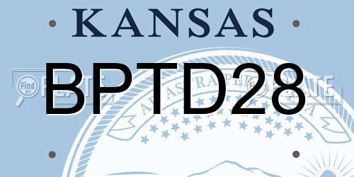 BPTD28 Kansas License Plate