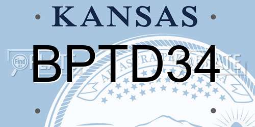 BPTD34 Kansas License Plate