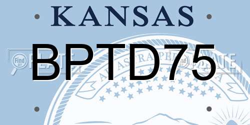 BPTD75 Kansas License Plate