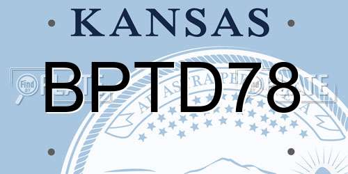 BPTD78 Kansas License Plate