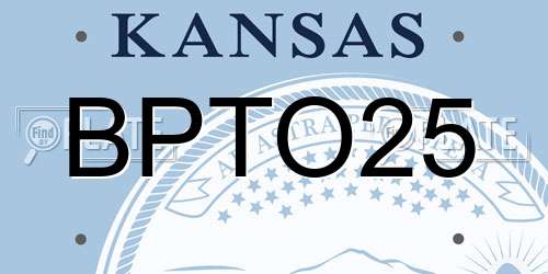 BPTO25 Kansas License Plate
