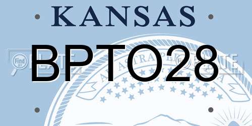 BPTO28 Kansas License Plate