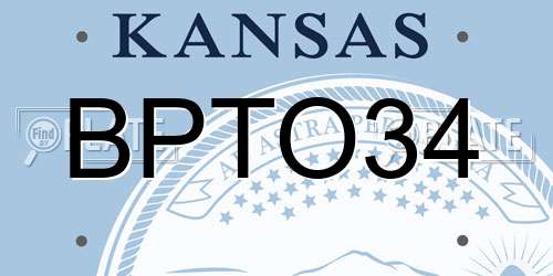BPTO34 Kansas License Plate