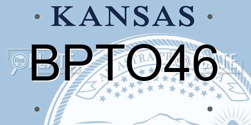 BPTO46 Kansas License Plate