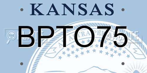 BPTO75 Kansas License Plate