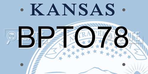 BPTO78 Kansas License Plate