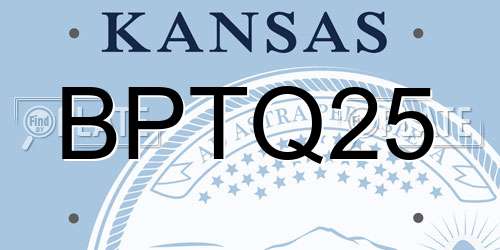 BPTQ25 Kansas License Plate