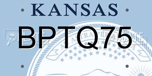 BPTQ75 Kansas License Plate