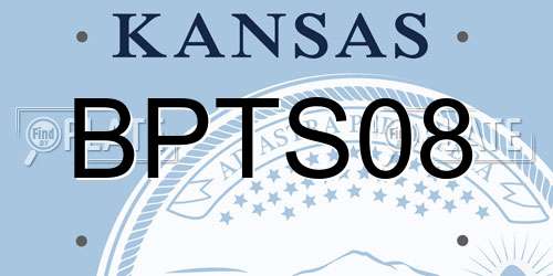 BPTS08 Kansas License Plate