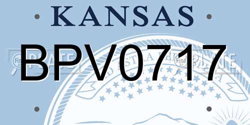 BPV0717 Kansas License Plate