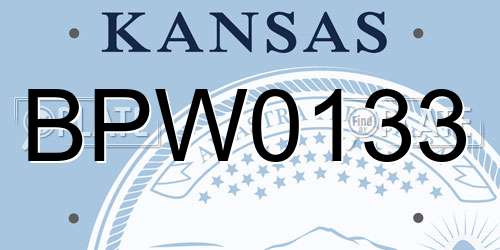 BPW0133 Kansas License Plate