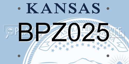 BPZ025 Kansas License Plate