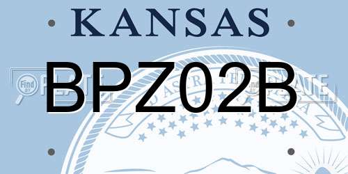 BPZ02B Kansas License Plate