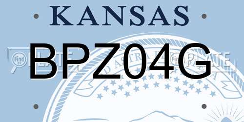 BPZ04G Kansas License Plate