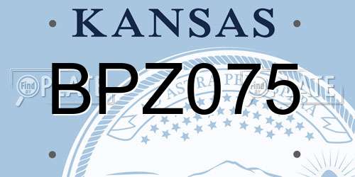 BPZ075 Kansas License Plate