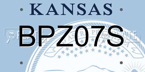 BPZ07S Kansas License Plate