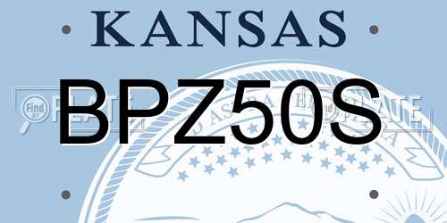 BPZ50S Kansas License Plate