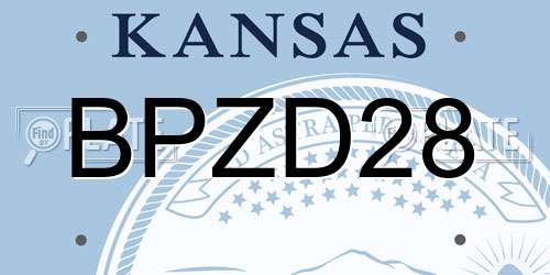 BPZD28 Kansas License Plate