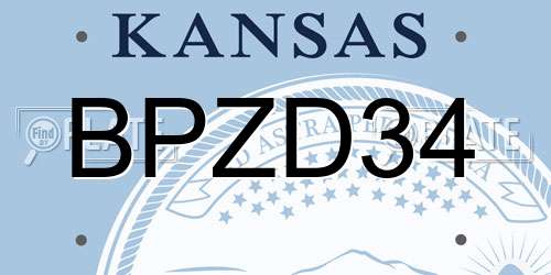 BPZD34 Kansas License Plate