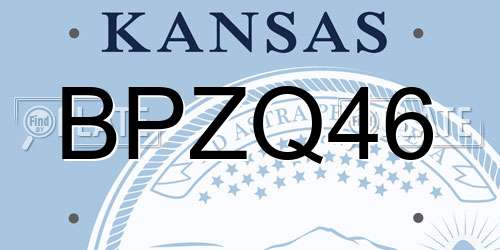 BPZQ46 Kansas License Plate