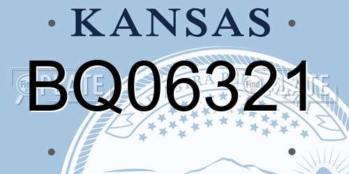 BQ06321 Kansas License Plate