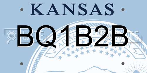 BQ1B2B Kansas License Plate
