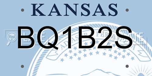 BQ1B2S Kansas License Plate