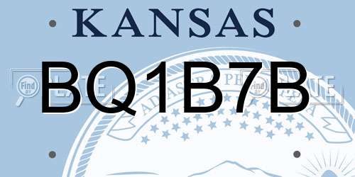 BQ1B7B Kansas License Plate