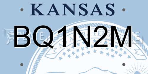 BQ1N2M Kansas License Plate