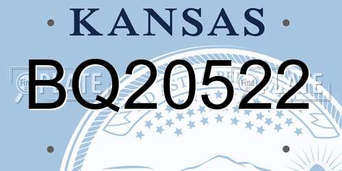 BQ20522 Kansas License Plate