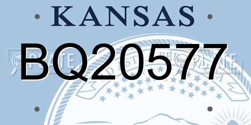 BQ20577 Kansas License Plate