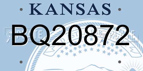 BQ20872 Kansas License Plate