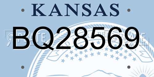 BQ28569 Kansas License Plate