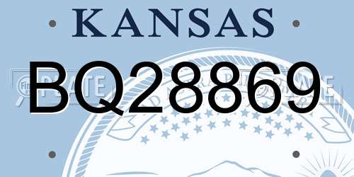 BQ28869 Kansas License Plate