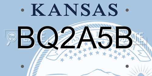 BQ2A5B Kansas License Plate