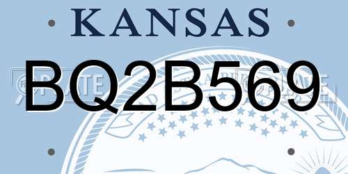 BQ2B569 Kansas License Plate
