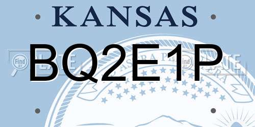 BQ2E1P Kansas License Plate
