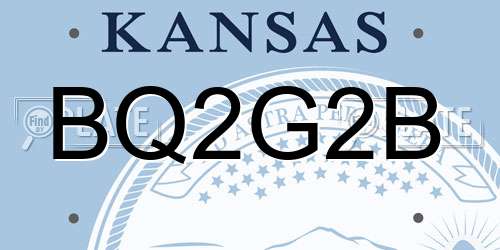 BQ2G2B Kansas License Plate