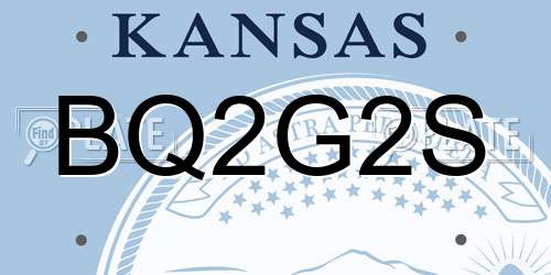 BQ2G2S Kansas License Plate